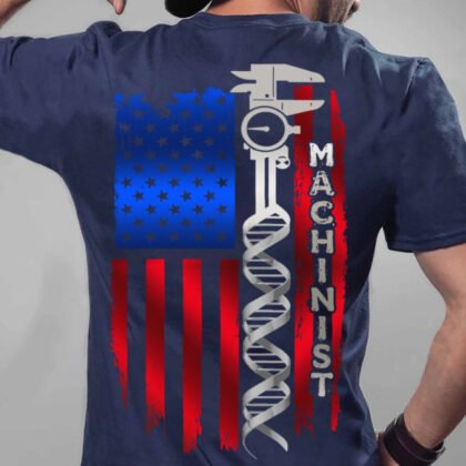 DNA Caliper Flag Machinist Apparel - USA Pride