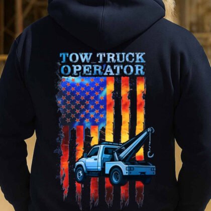 Tow Truck Operator Flag Apparel - Patriotic Tow Truck